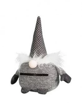 Image of Gallery Gnome Polka Doorstop In Grey