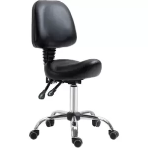 Image of Homcom - Saddle Stool pu Leather Salon Chair for Massage Spa Clinic Beauty Black - Black