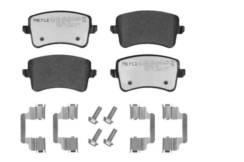 Image of MEYLE 025 246 0617-2/PD Brake pad set Rear Axle, not prepared for wear warning indicator, with accessories, MEYLE-PD Quality, with anti-squeak plate