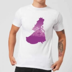 Image of Nintendo Super Mario Peach Silhouette Mens White T-Shirt - XL - Light Grey