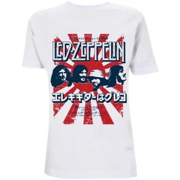 Image of Led Zeppelin - Japanese Burst Unisex Large T-Shirt - White
