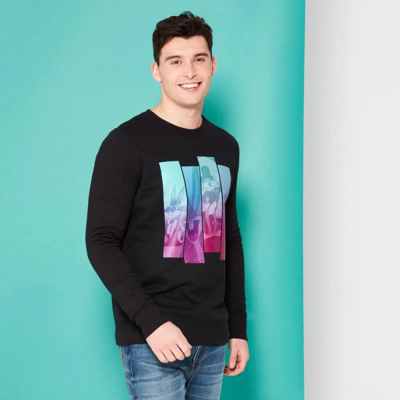 Image of Looney Tunes Kaboom Collection Going Down 90s Sweatshirt - Black - M