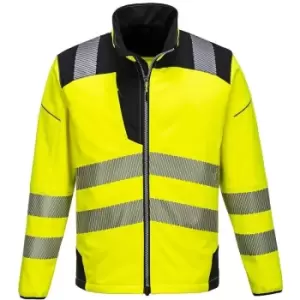 Image of Portwest Mens PW3 Hi-Vis Soft Shell Jacket (L) (Yellow/Black) - Yellow/Black