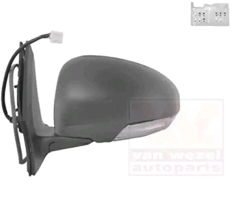 Image of VAN WEZEL 5410807 Wing mirror * HAGUS * Left, Heatable, primed Outside Mirror (50)