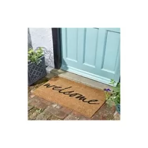 image of Marco Paul - Welcome Mat Decoir Doormat Door Mat Natural Look Mat Slip Resistant pvc Backing Safe Anti Slip Indoor Outdoor Use (Welcome)