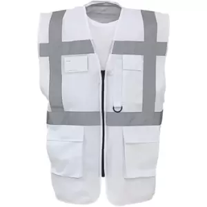Image of Yoko Hi-Vis Premium Executive/Manager Waistcoat / Jacket (Pack of 2) (L) (White) - White