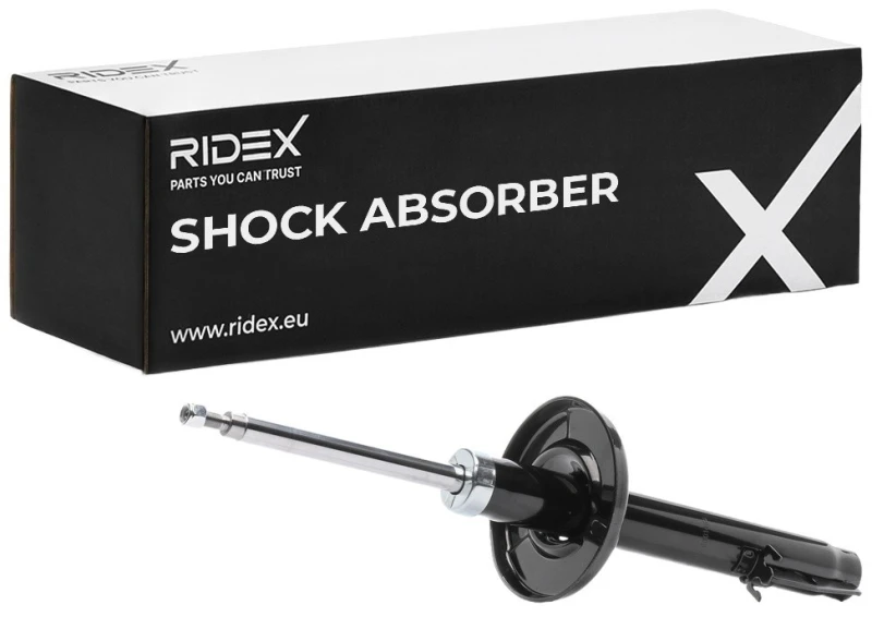 Image of RIDEX 854S1134 Shock absorber Front Axle, Gas Pressure, Twin-Tube, Suspension Strut, Bottom Clamp Shock Absorber (854)