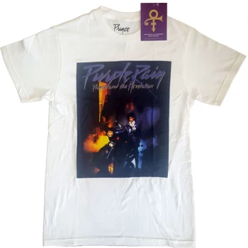 Image of Prince - Purple Rain Square Unisex Large T-Shirt - White