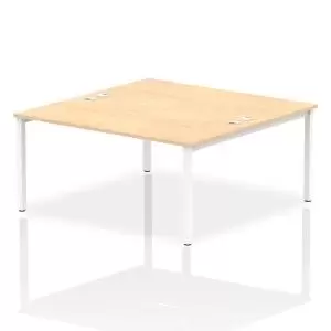 Image of Impulse Bench B2B 2 Person 1600 White Frame Office Bench Desk Maple