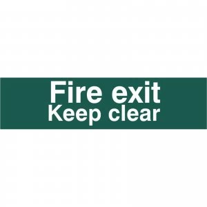 image of Scan Fire Exit Keep Clear Sign 200mm 50mm Standard