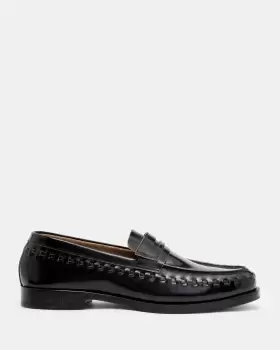 image of AllSaints Sammy High Shine Leather Loafers