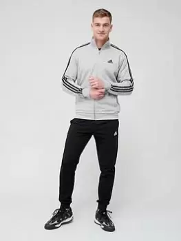 Image of adidas Sportswear Basic 3-Stripes French Terry Tracksuit, Medium Grey Heather, Size 2XL, Men
