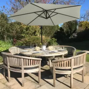 Image of Cream Cantilever Parasol & Square Base - Cream