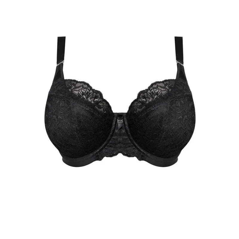 Image of Elomi Womens underwired plunge padded bra Elomi Brianna Noir Female 115F