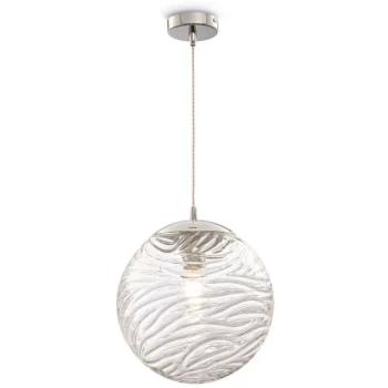 image of Maytoni Modern - Dunas Modern Dunas Chrome Pendant Ceiling Light Glass Shade