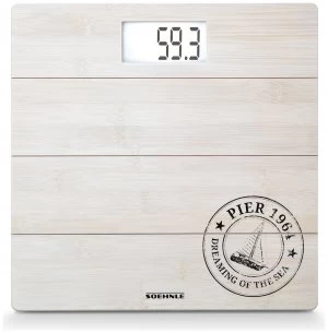 image of Leifheit Digital Bathroom Scales - White Bamboo.