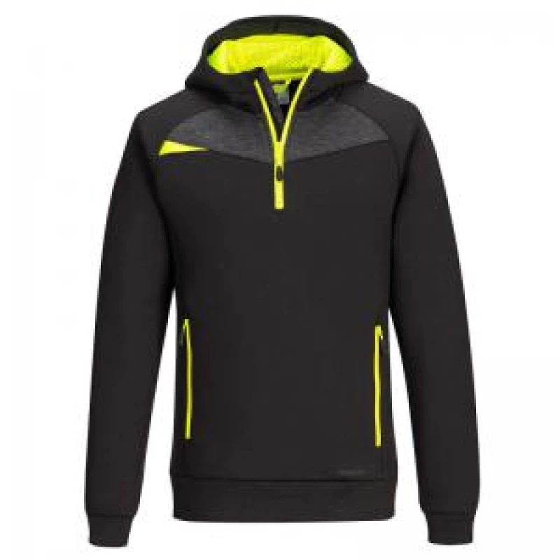Image of Portwest DX4 Quarter Zip Hoodie DX467BKRL Colour: Black