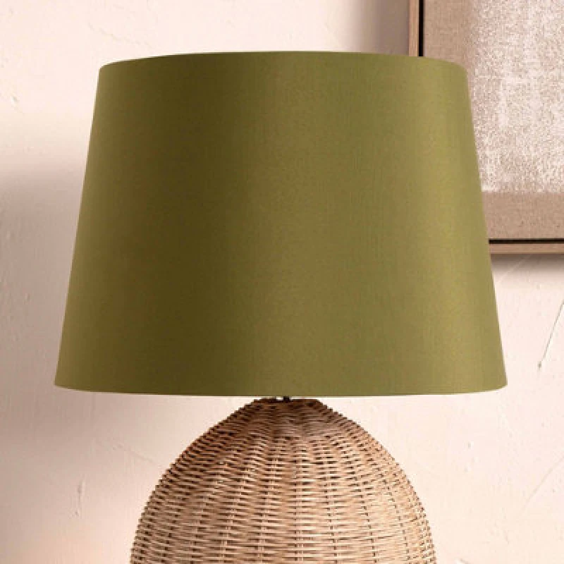 Image of Pacific Lifestyle 20Cm Sage Green Tapered Poly Cotton Lampshade For Table Lamps And Floor Lamps