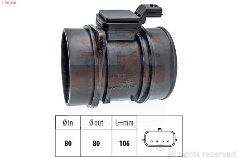 Image of EPS Mass air flow sensor EPS 1.991.450