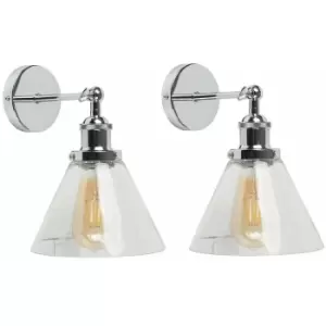 Image of 2 x 21033 Lloyd Chrome WL w/Conical GLS Shade
