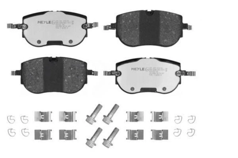 Image of MEYLE 025 264 1616/PD Brake pad set MEYLE-PD: Advanced performance and design. Front Axle, incl. wear warning contact, with accessories, with brake ca