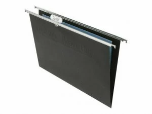 image of Rexel Crystalfile Heavy Duty Hanging File, Foolscap 150 Sheets, Black