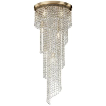 Image of Maytoni Lighting - Cascade Chandelier Gold Antique & Crystal, 12 Light, E14