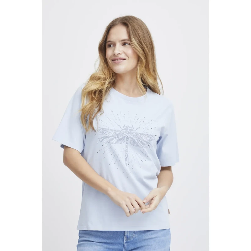 Image of Pulz Jeans Womens T-Shirt Pulz Jeans Dragonfly Bleu Female M