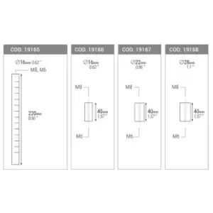 Image of Piher TCP Bar with M6 & M8 - 28 x 40mm - New Item
