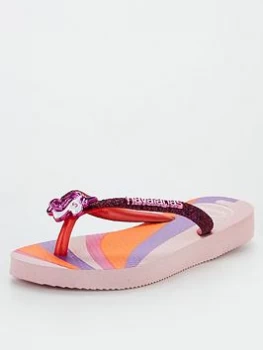 Image of Havaianas Slim Glitter II Unicorn Flip Flop Sandals - Pink, Size 10-11 Younger
