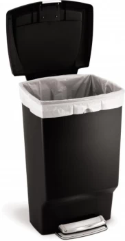 Image of simplehuman 45L Rectangular Plastic Pedal Bin Black
