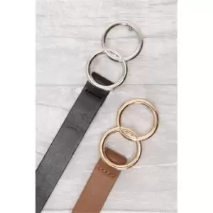 Image of I Saw It First Black & Tan & Tan Two Pack Double Ring Belts - Black