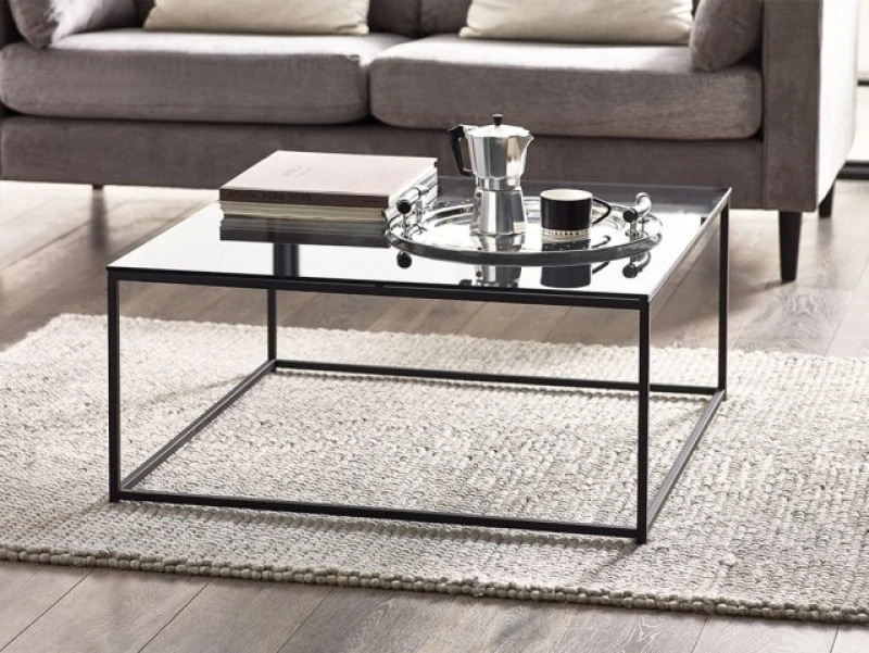 Image of Julian Bowen Chicago Smoked Glass Square Coffee Table