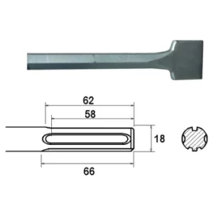 image of Faithfull FAIMAXSC50 SDS Max Straight Scaling Chisel 50 x 400mm