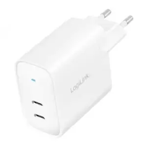 image of LogiLink PA0282 PA0282 USB charger Indoors, Mains socket 2 x USB-C socket (Power Delivery) USB Power Delivery (USB-PD)