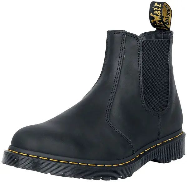 Image of Dr Martens Black 2976 Waxed Full Grain Leather Chelsea Boots Black Male 8 175774UK
