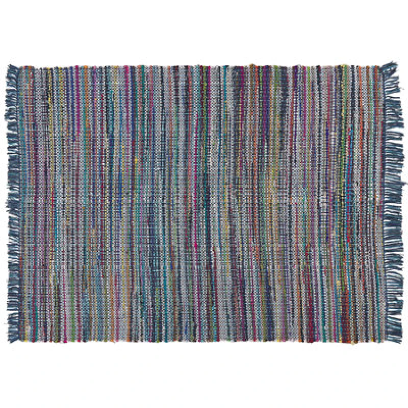 Image of Beliani Rug Besni Blue 160 X 230 Cm Cotton