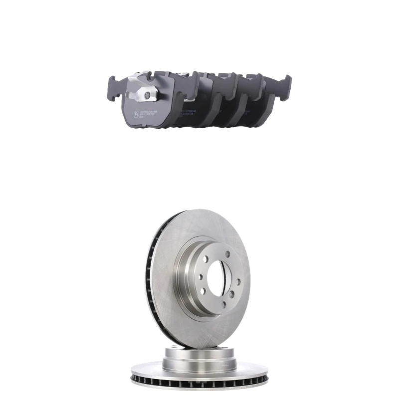 Image of RIDEX 3405B3147 Brake disc and pads set Front Axle, Brake Disc Type: Vented, excl. wear warning contact Brake Set,disc brakes (3405)