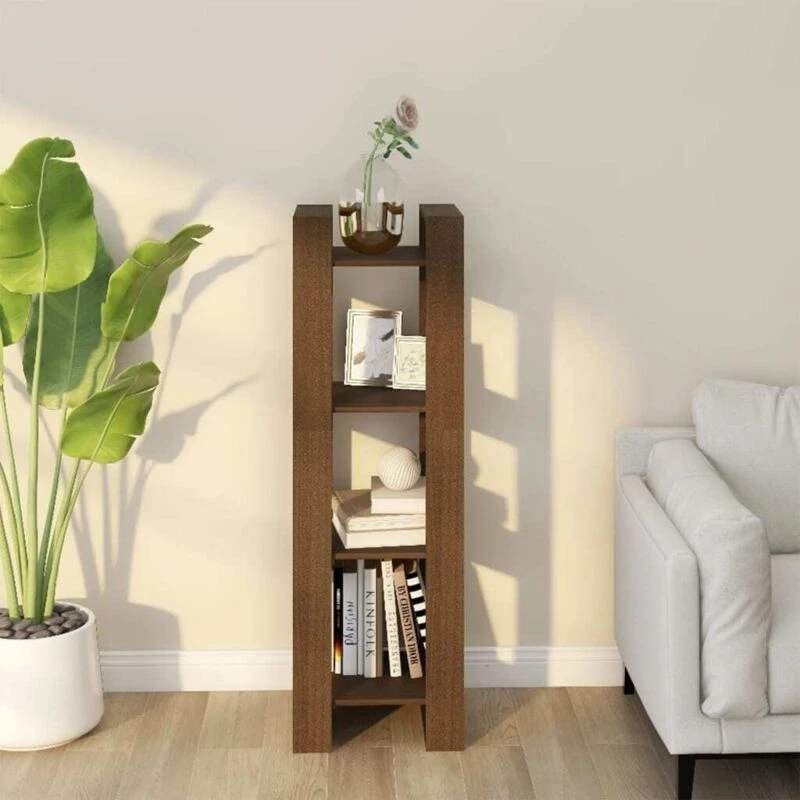 Image of VIDAXL Book Cabinet/Room Divider Honey Brown 41x35x125cm Solid Wood Vidaxl 8720286905050