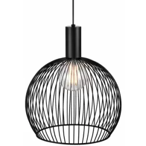 Image of Nordlux Aver 40cm Wire Frame Pendant Ceiling Light Black, E27