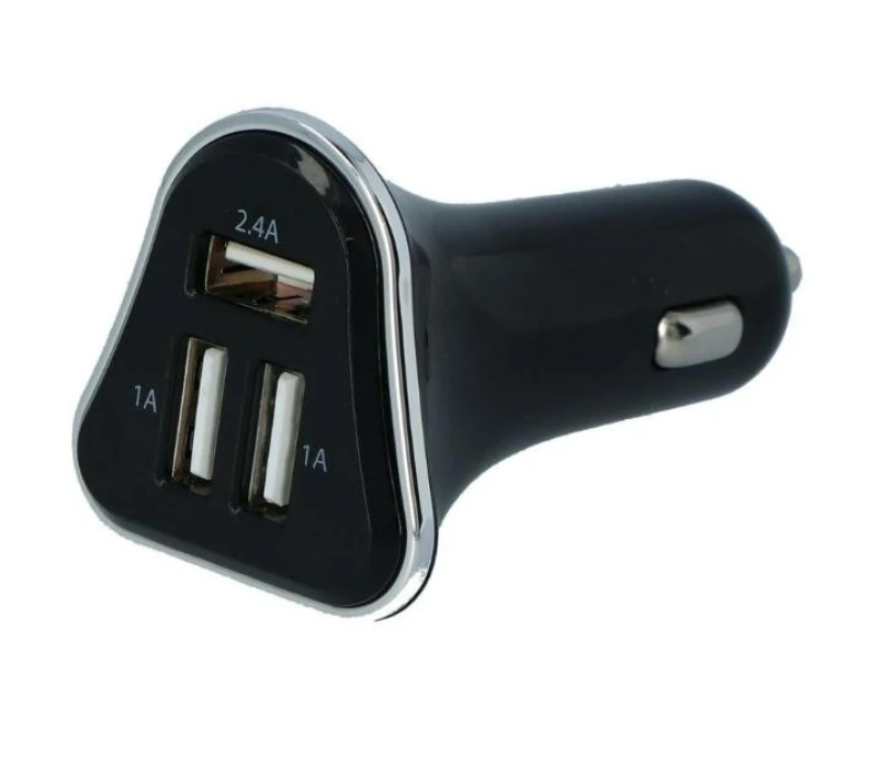 Image of CARPOINT 0517075 Car mobile phone charger black, Number of inlets/outlets: 3 USB, 12 / 24V Car mobile phone charger (100026)