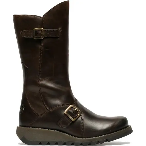 Image of Fly London Womens Mes 2 Wedge Zip Up Boots - UK 7 Brown female SA0104DB7