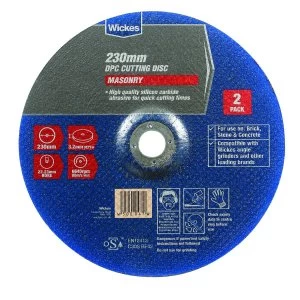 image of Wickes Masonry DPC Cutting Disc - 230mm - Pack of 2