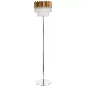 image of Spring Lighting - Spring Contemporary Glass Floor Lamp Gold, Crystal