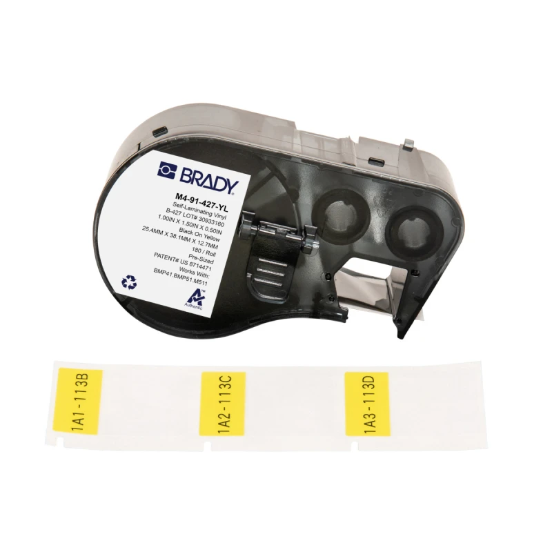 Image of Brady M4-91-427-YL printer label Black. Yellow Self-adhesive printer l