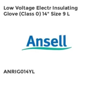 image of Ansell LOW VOLTAGE ELECTR INSULATING GLOVE (CLASS 0) 14" SIZE 9 L