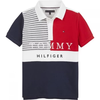 Tommy Hilfiger Ithaca Colour Block Polo Shirt - Navy/Red C87