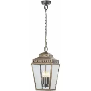 Image of Outdoor IP44 3 Bulb Chain Lantern Aged Brass LED E14 60W