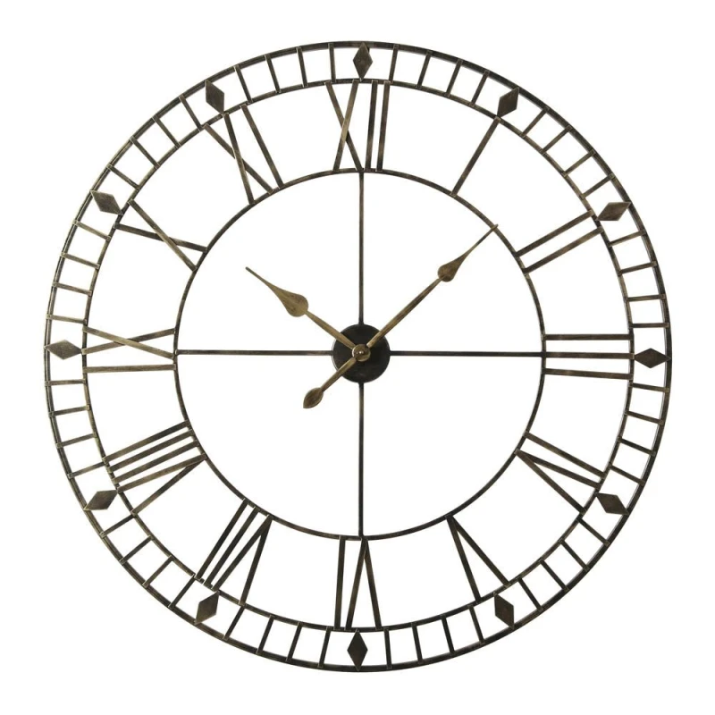 Image of Home Garden Direct EOS - Skeleton Wall Clock with Roman Numerals - 100x100 in Black Unisex