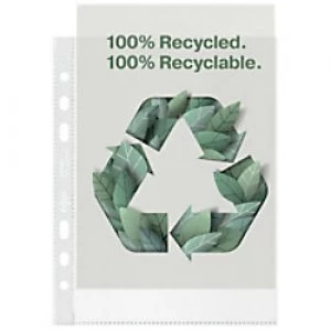 image of Rexel 100% Recycled Punched Pockets A5 Embossed Polypropylene 70 Micron Pack of 50